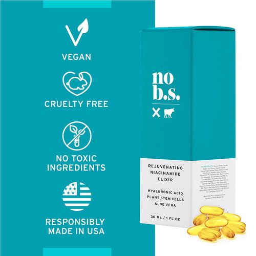 No Bad Stuff - Niacinamide Serum - Rejuvenates, Smooths, + Restores Skin with Vitamin B3, Hyaluronic Acid, and Aloe Vera (1 oz)