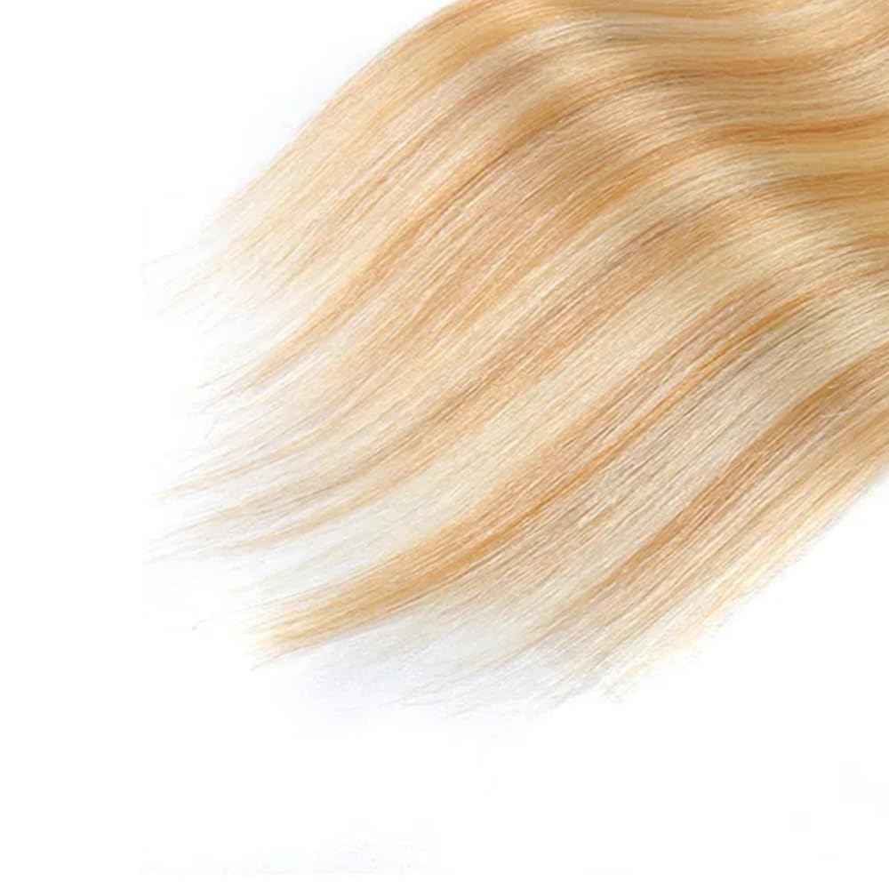 26 28 30 inch P27/613 Blonde Human Hair Bundles Blonde Straight Human Hair Bundles Brazilian Virgin Hair Two Tone #613 Blonde Mixed With #27 Hair Extensions