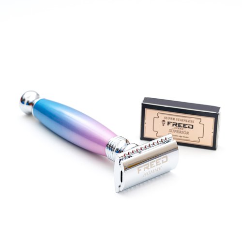 FREED Luxury Shaving Set for Men - Double Edge Safety Razor with alloy handle include 120 count Japanese 6cr13 Stainless Steel blade,It's the best gift for men, fathers,or birthdays