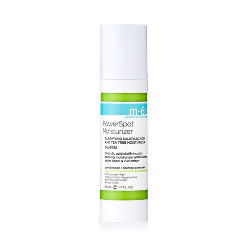 m-61 PowerSpot Moisturizer | Clarifying Oil-Free Moisturizer With Salicylic Acid, Tea Tree, Witch Hazel, and Cucumber. For Oily, Combination, and Blemish-Prone Skin - 1.7 Fl Oz