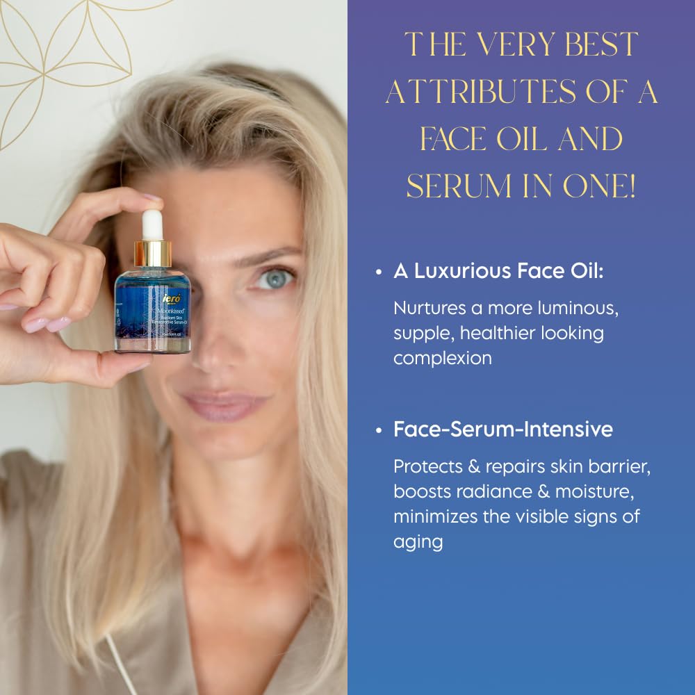 ieró Beauty Moonkissed Radiant Skincare Restorative Serum Oil | Face Moisturizer | Hydrating Face Oil Treatment | Anti Aging | Restore Suppleness | All Skin Types | 1 FL OZ/30ML | Made in Italy
