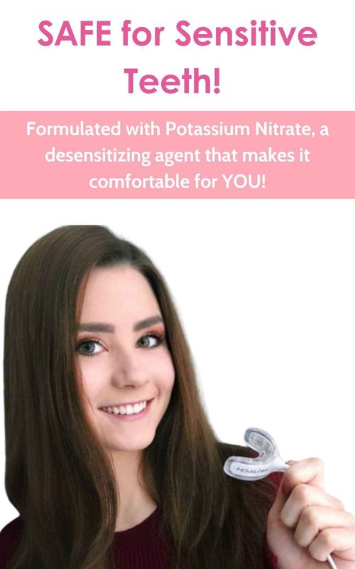 Novashine Professional Teeth Whitening Kit: Advanced Blue LED Light, Concentrated Peroxide Gel, Smartphone Adapter, Travel Bag