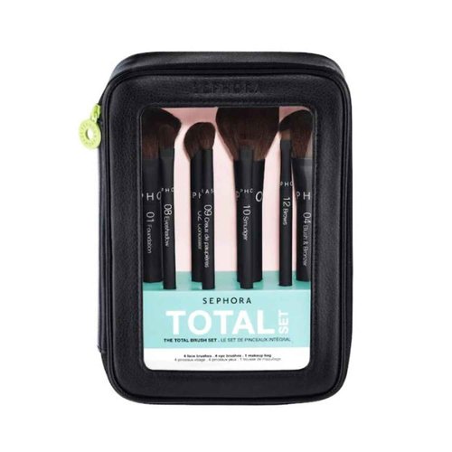 Sephora Favorites Total Set The Total Brush Set - 4 Face Brushes - 4 Eye Brushes - 1 Makeup Bag