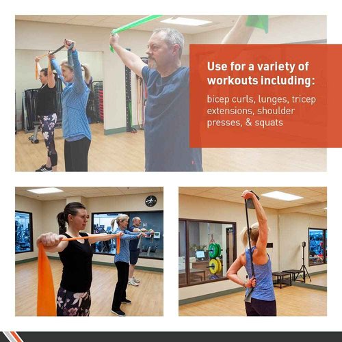 Body Sport Exercise Bands - Resistance Bands in 50 yard Rolls for Fitness, Stretching, or Physical Therapy - Light Resistance - Light Blue