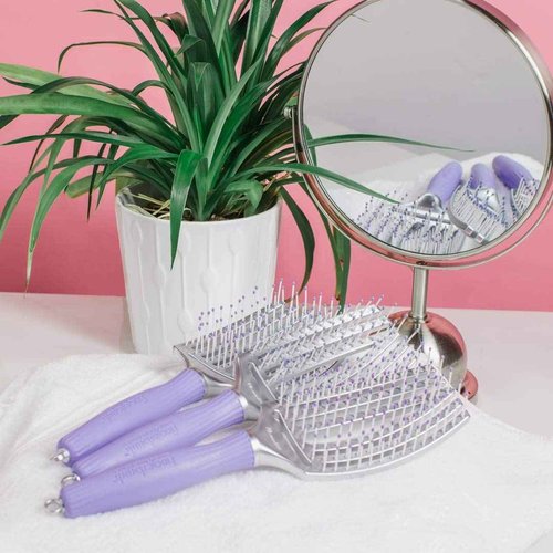 Olivia Garden Finger Brush Scalp-Hugging & Vented Paddle Hair Brush (3-Piece Kit)