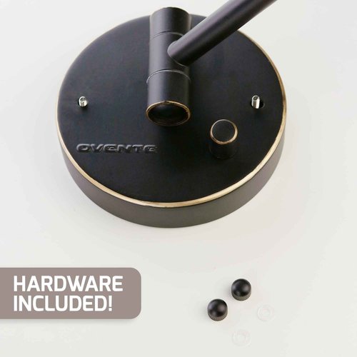 OVENTE Wall Mounted Lighted Makeup Vanity Mirror, 9" Hard Wired Double Sided 1X/7X Magnifying Bathroom Mirror, Dimmable LED Lights, 360° Rotation and 14" Extendable Arm, Rubbed Bronze MPWD3185BZ1X7X