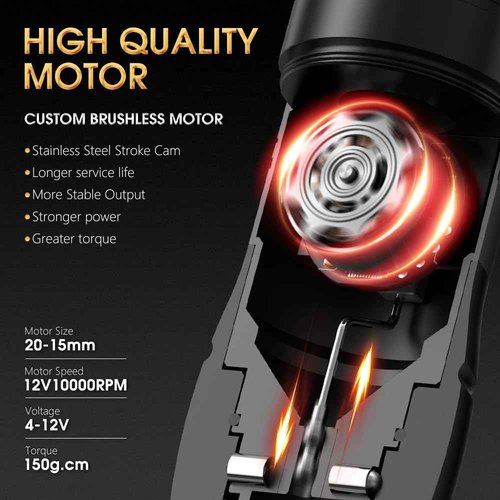 Ambition Vibe Max Wireless Tattoo Machine Dual 1800mAh LED Digital Display Screen - Rotary Tattoo Cartridge Pen with Main Drive Brushless Motor Tattoo Gun for Tattoo Artists