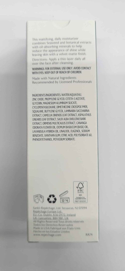 Repechage Hydra Medic Mattifying Moisturizer For Oily Problem Acne Prone Skin Light Fragrance Oil & Grease Free Made with Natural Botanicals Perfect Under Makeup for Men & Women 2 oz