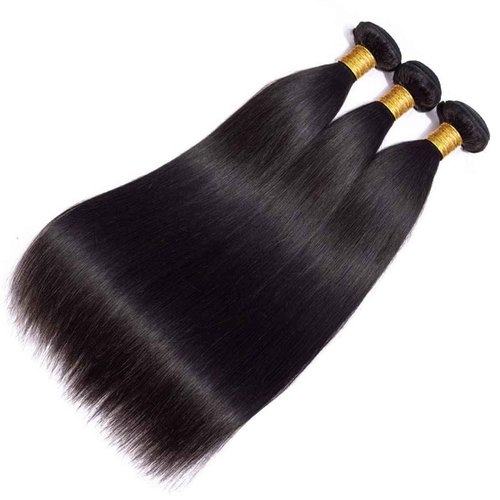 Straight 3 Bundles Human Hair 300g/Pack 16 18 20 Inch 12A Unprocessed Black Soft Double Weft Quick Wave Extensions for Women