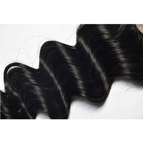 Brazilian Loose Deep 2x6 Lace Closure 100% Unprocessed Human Virgin Hair Pre Plucked Loose Deep Wave Pre-Plucked Hairline Frontal Closure Natural Black With Baby Hair (20inch, 2x6 loose deep closure)