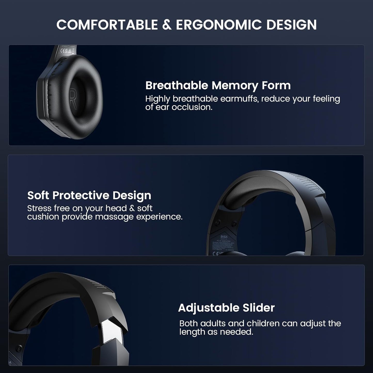 2.4GHz Wireless Gaming Headset for PC, PS4, PS5, Gaming Headphones with Noise Cancelling Microphone, 7.1 Surround Sound, 36-Hr Battery Gamer Headset for Computer, Laptop, 3.5mm Wired for Xbox Serie
