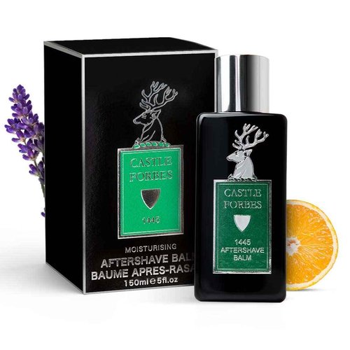 Castle Forbes 1445 Aftershave Balm For Men, 5 fl.oz. | Moisturizing After Shave Lotion w/ Essential Oils | Soothing & Refreshing Face Balm | Alcohol Free Post Shave Skincare For All Skin Types