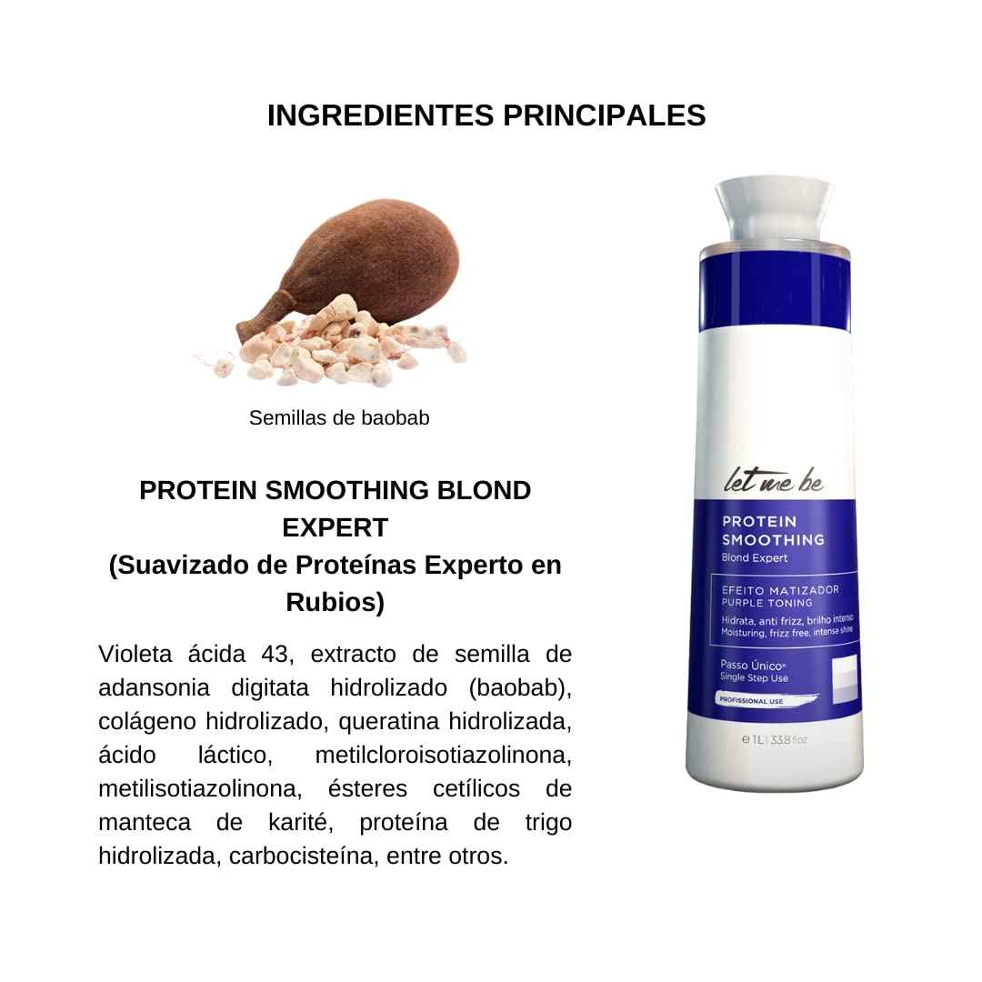 Let Me Be Blond Expert Purple Toning Mask 1000ml / 33.8 oz – Protein Smoothing Treatment for Blonde, Bleached, or Highlighted Hair – Anti-Frizz, Shine, Deep Hydration