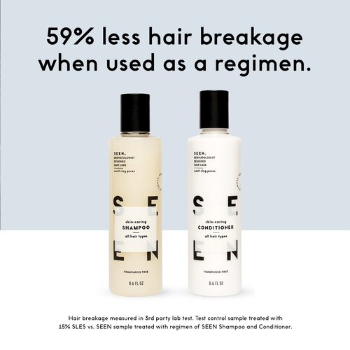 SEEN Conditioner Eco-Refill, Fragrance Free - Non-Comedogenic & Hair Conditioner- Dermatologist-Developed - Safe for Sensitive & Acne Prone Skin