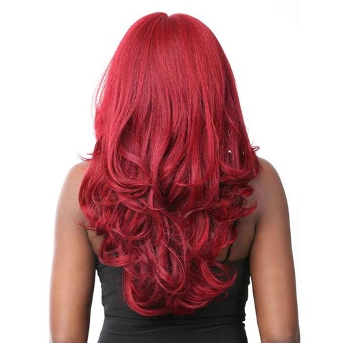Nutique Illuze Synthetic Hair Glueless 13X5 Hd Lace Front Wig - Solmina (Color:SPICY RED)