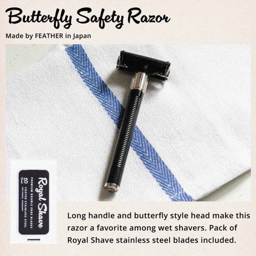 Luxury Safety Razor Shaving Kit by Royal Shave, Complete 6 Piece Shaving Gift Set for Men, Essential Wet Shaving Grooming Kit (Bergamot)