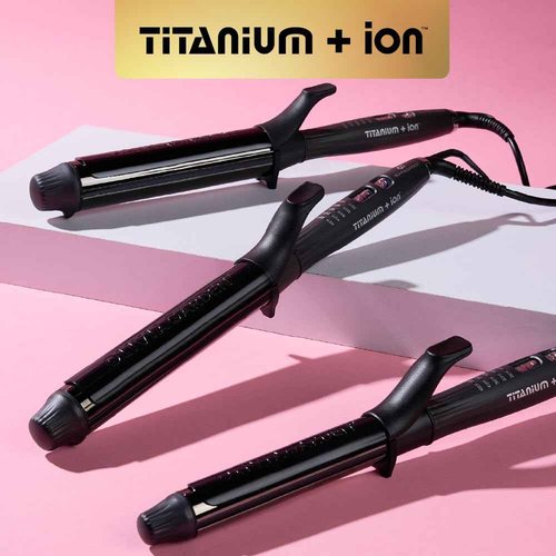 Olivia Garden Titanium + Ion High Performance Professional Curling Iron - Dual Voltage, Snag-Free Styling - Fast Heat Up to 455°F with Heat Resistant Heat Mat/Pouch