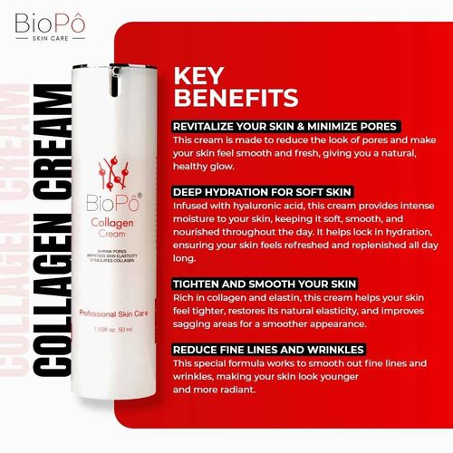 Collagen Firming Cream, Shrinks Pores, Enhances Skin Elasticity, Stimulates Collagen Regeneration – Anti-Aging, Firming & Tightening Day & Night Moisturizer, 50 ml | Made in USA