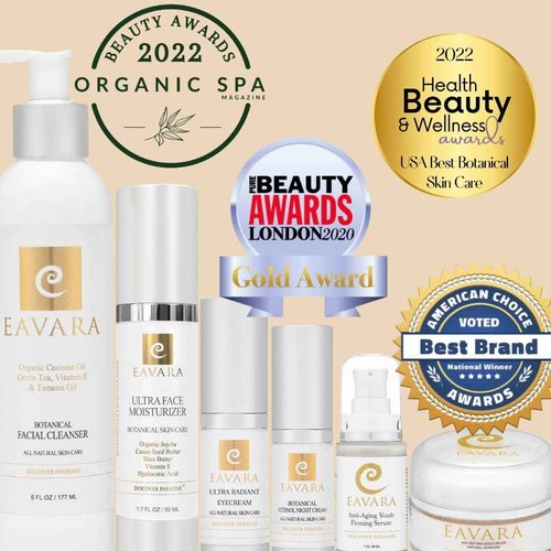 Eavara Organic Anti Aging Eye Cream for Dark Circles and Puffiness, Natural Under Eye Serum with Hyaluronic Acid, Jojoba Oil, Vitamin E, and Aloe Vera, Helps Reduce Fine Lines & Wrinkles (Pack of 2)