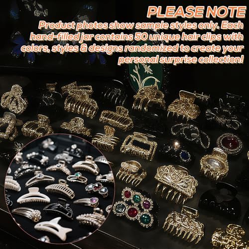 50Pcs Hair Clips Mystery Box - Surprise Box for Women£¨Metal, Snap, Flat, Flower &Y2k Styles Hair Clips, Barrettes, Claw Clips and Hair Bows £© -Trending Styles Bulk Gift Set