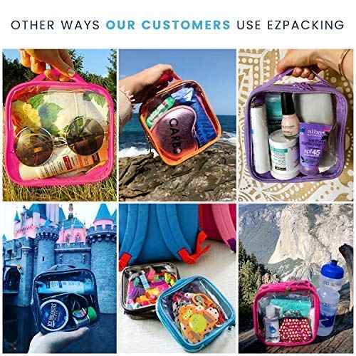 EzPacking Clear TSA Approved 3-1-1 Travel Toiletry Bag for Carry On/Quart Size Transparent Liquids Pouch for Airport Security/Reusable See Through Vinyl & PVC Plastic Organizer Men Women (Gray)