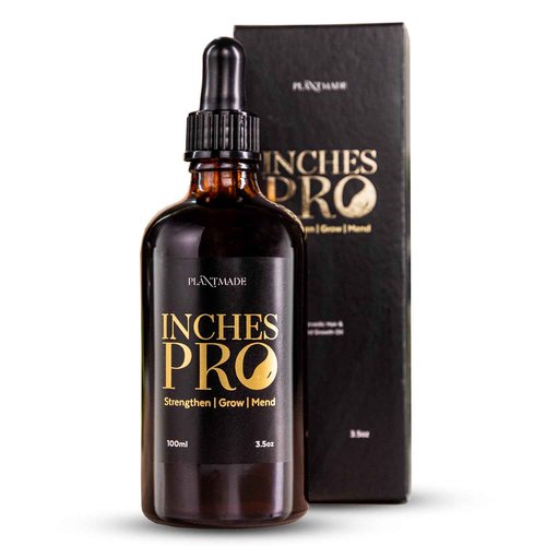 Plantmade Beard and Hair Strengthening and Growth Oil Inches, Plant Based All Natural Ingredients (Inches Pro, 5.5 Ounce)
