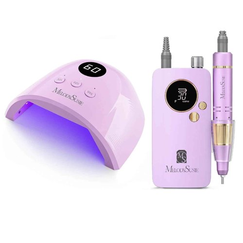 MelodySusie UV Nail Lamp, Plus30F UV Light for Gel Nails LED Nail Dryer with 3 Timer, Portable Nail Drill 30000 RPM,Professional Rechargeable Electric Nail File,