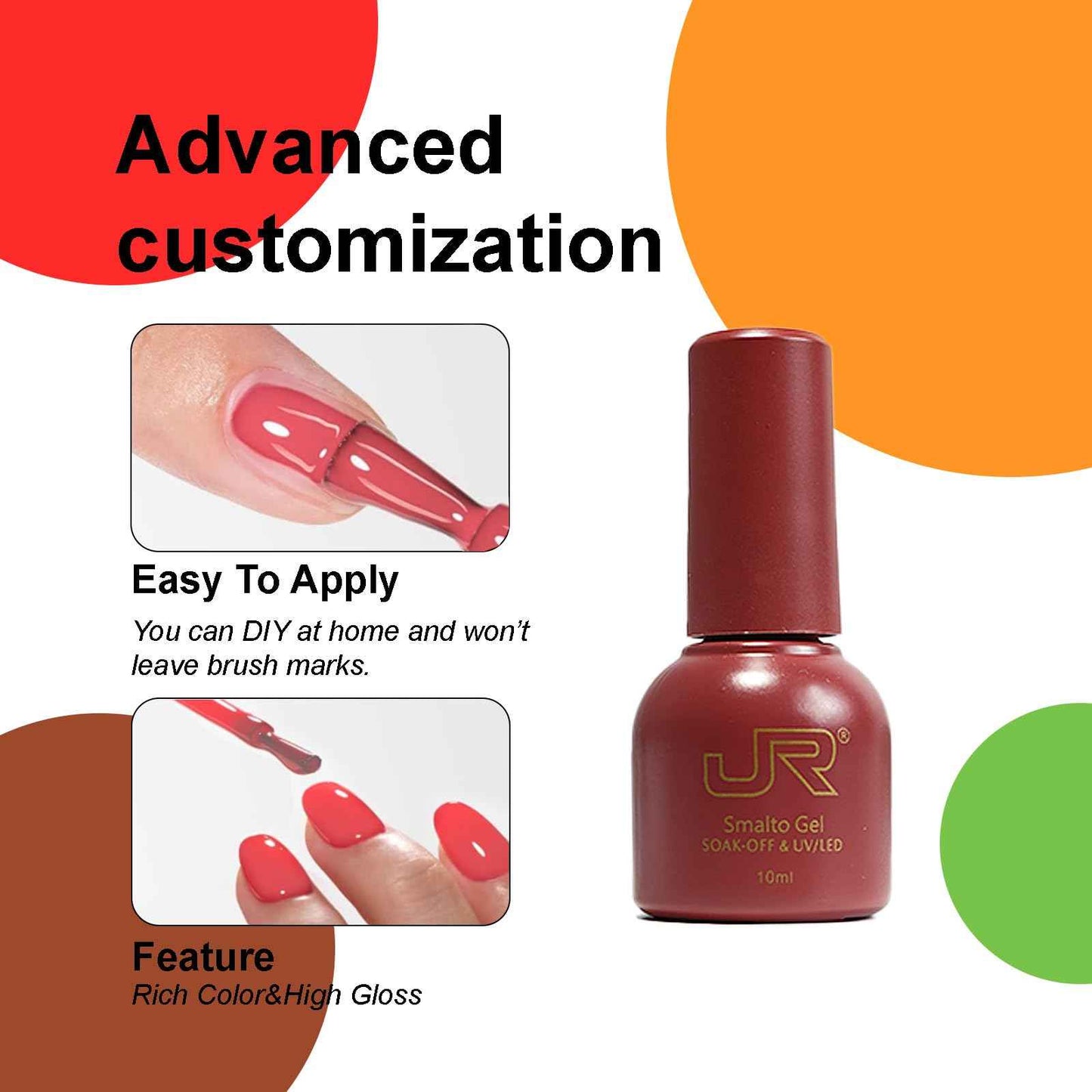 JR 35pcs 10ml Gel Nail Polish Dark series Yellow Green Black Red Nude Brown Gel Polish Set Base Top Matte Coat For Professional Nail Salon Gifts for Women C Set