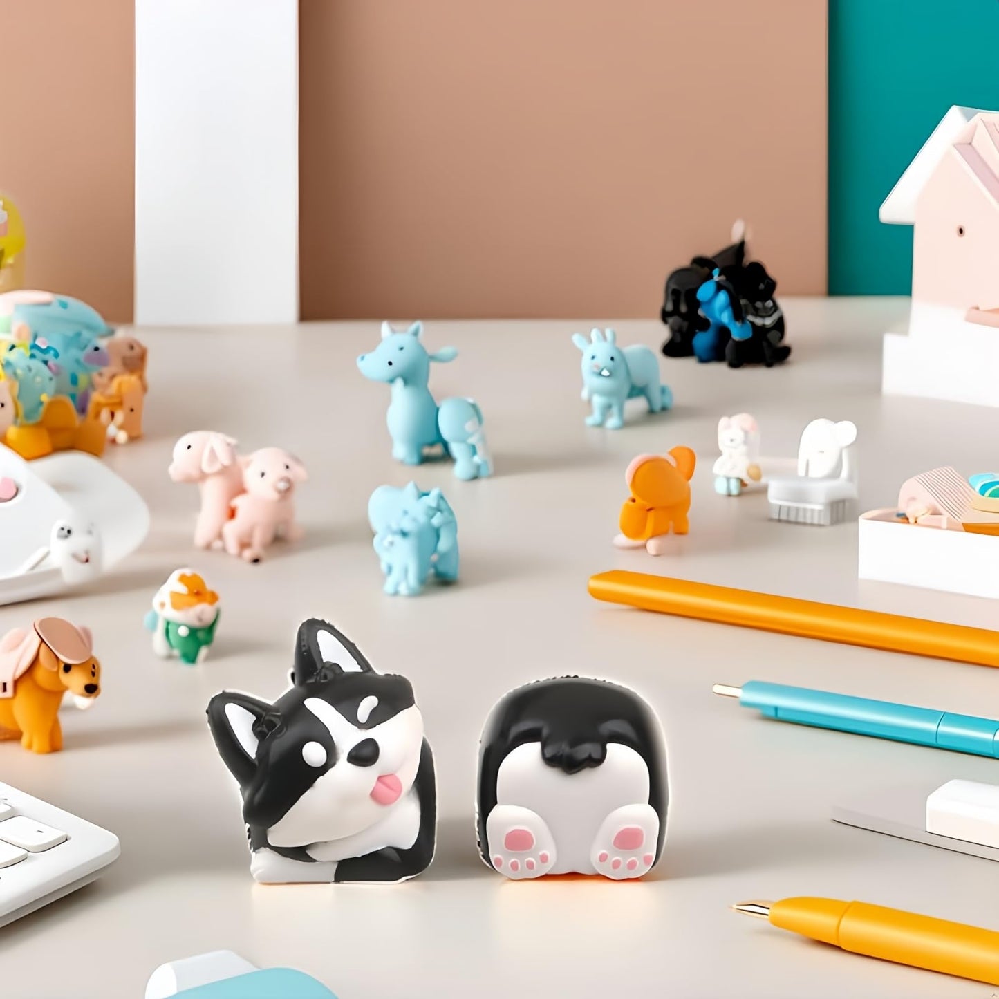 ZMX Artisan Keycap,Cute Dog Keycaps Custom Keyboard Keycaps Kawaii Cartoon Resin Key Cap for Cherry MX Switches Mechanical Gaming Keyboard Personalized Novelty Anime Replacement R4 Keycap (Black-Dog)