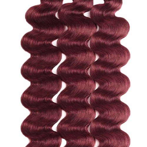 Michanliana Burgundy 99J Human Hair Bundles 10 12 14 Inch Body Wave Bundles Human Hair 12A Raw Unprocessed Virgin Quick Weave Hair for Black Women Burgundy 99J Color