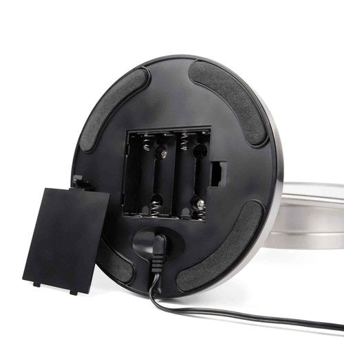 JERDON Lighted Tabletop Mirror with 10X/1X Magnification - LED Lighted Makeup Mirror with Multiple Light Settings in Nickel Finish - 8.5-Inch Diameter Vanity Mirror - Model JS8510BN