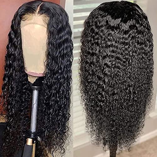 Water Wave Lace Front Wigs Human Hair Pre Plucked 13x6 HD Lace Frontal Wigs 200% Density Brazilian Virgin Human Hair Wigs for Black Women Natural Color