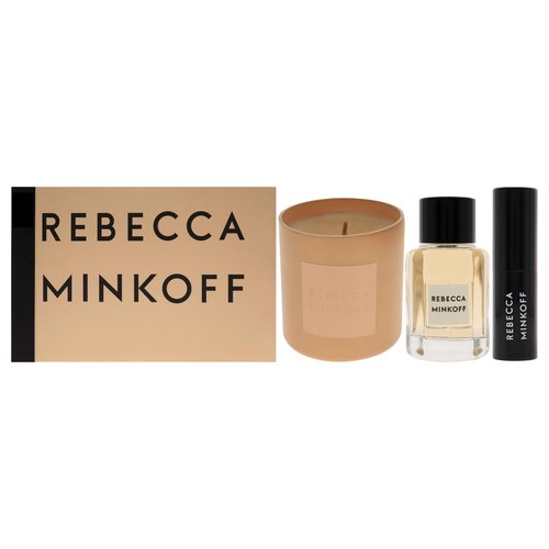 Rebecca Minkoff Gift Set - Perfumes for Women and Scented Candle - Women's Perfume with Notes of Cardamom, Coriander, Bergamot, and Tobacco - 3 pc