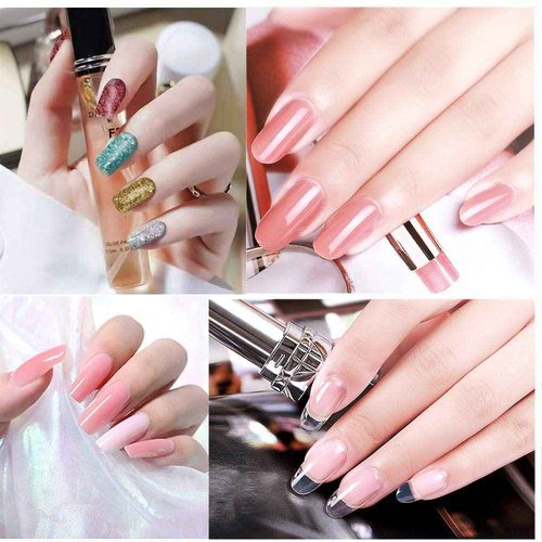 MeiBoes Gel Nail Polish Kit for Women with 6 Colors Extension Poly Nail Gel set, 48W UV Lamp, 12pcs nail polish set with Base Coat and Top coat,Professional Manicure Tool for Home DIY Salon