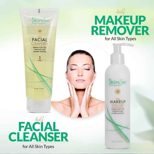 SkinSpa - Skin Care Facial Cleanser Set, Daily Routine Kit, System, Infused with Aloe Vera, 8 Oz - Face Wash Scrub, Cleanser, Toner, Makeup Remover, Clay Mask and Moisturizer