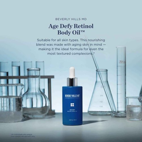 Beverly Hills MD Age Defy Retinol Body Oil- Reduce Wrinkles, Lift, Firm & Tighten Skin w/Marula- Hydrate Crepey Skin & Support Collagen- Anti-Aging for Sagging Skin- Chest, Neck, Arms, Hands, Thighs