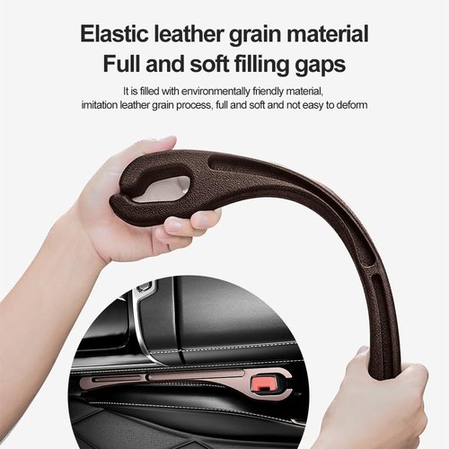 SSNNUU 2PCS Car Seat Gap Filler Organizer with Phone Holder,[Upgrade Version] Car Seat Gap Organizer for Prevent Falling,Essential Car Accessories Car Side Seat Gap Filler (Brown)