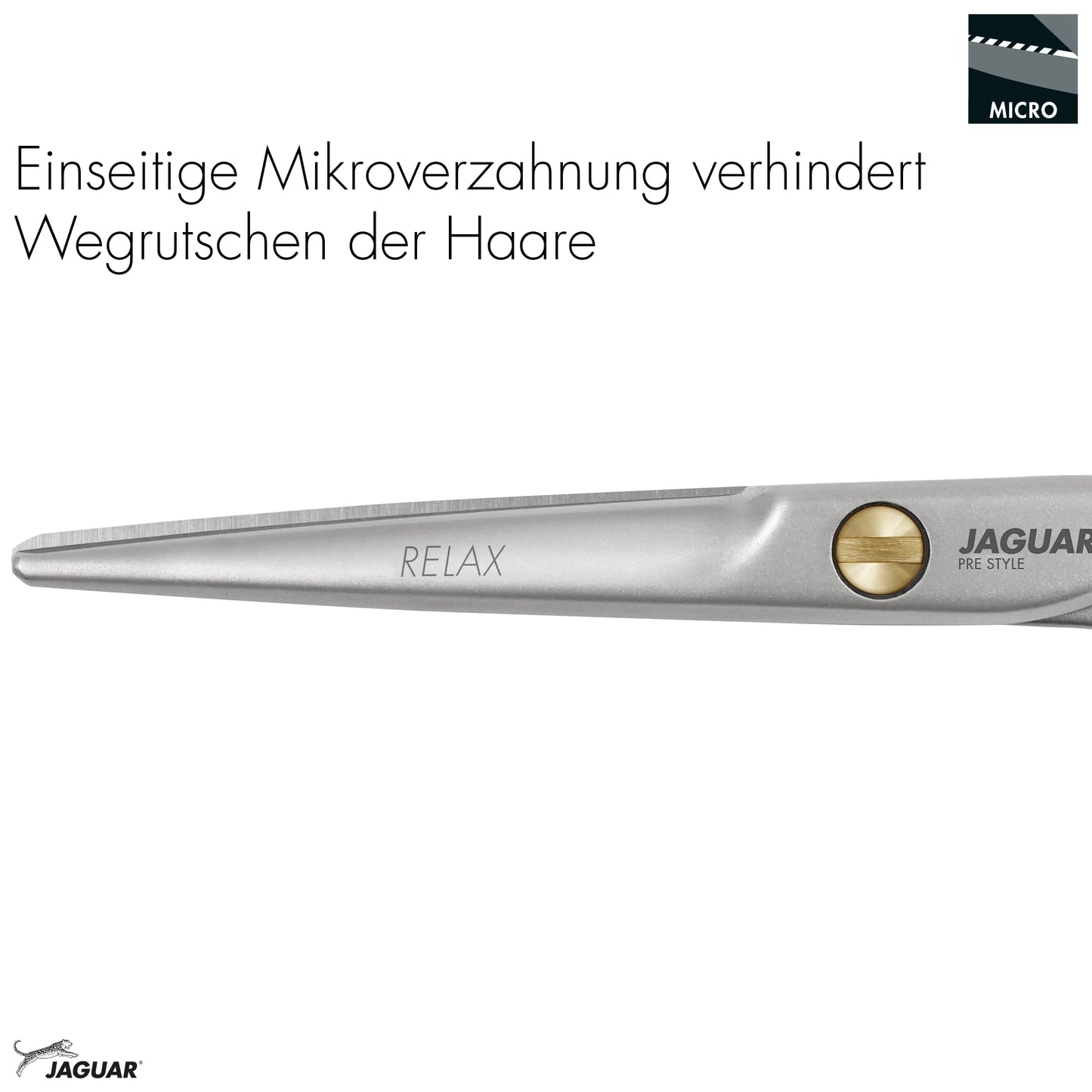 Jaguar Shears Pre Style Relax 6.0 Inch Offset Design Professional Ergonomic Steel Hair Cutting & Trimming Scissors for Salon Stylists, Beauticians, and Barbers
