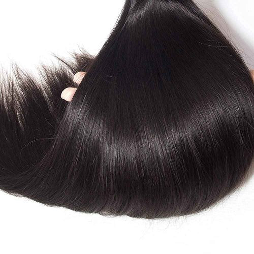 Straight Bundles with Closure Human Hair 20 22 24+18 Brazilian Human Hair Bundles with Closure Straight 100% Unprocessed Virgin Weave Hair Bundles with Lace Closure