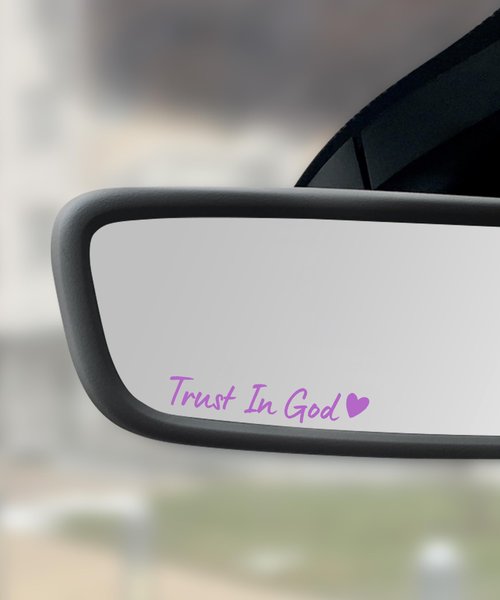 SCUARI 4PCS Car Stickers,Cars Decals,Car Accessories Trust in God Rearview Mirror Sticker,Auto Stickers and Decals,Auto Decals for Women,Trust in God Mirror Decoration,Fits Most Vehicles (Purple)