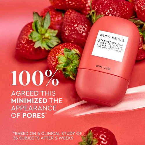 Glow Recipe Blur & Smooth Duo - Strawberry BHA Pore Smooth Blur Drops + Strawberry Smooth AHA BHA Salicylic Acid Serum (30 ml/ea)