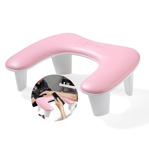 PureRadiance Nail Arm Rest – U-Shaped Ergonomic PU Leather Hand Rest Comfort Cushion for Acrylic Nails Tech – Ideal for Home & Professional Use – Easy Clean, Waterproof & Portable