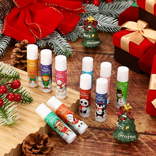 50 Pack Christmas Lip Balms Bulk Christmas Stocking Stuffers Small Xmas Gifts for Coworkers Gingerbread Man Snowman Holiday Thank You Employee Appreciation Gifts for Coworkers Adults Women Men Staff