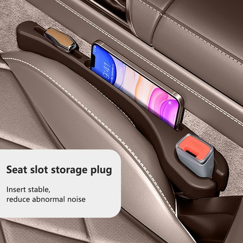 SSNNUU 2PCS Car Seat Gap Filler Organizer with Phone Holder,[Upgrade Version] Car Seat Gap Organizer for Prevent Falling,Essential Car Accessories Car Side Seat Gap Filler (Brown)