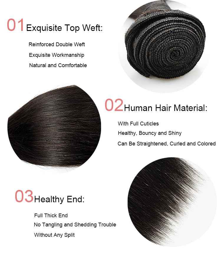 Human Hair Bundles with Closure Straight Bundles Human Hair with Lace Closure 22 20 18 +16 inch 5x5 Lace Closure Straight Human Hair 3 Bundles Hair Extensions for Woman