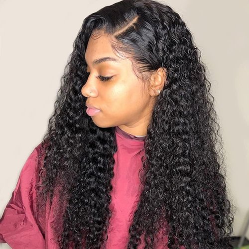 Condescension Human Hair Wig HD Natural Black Jerry Curly Wigs Human Hair 200% Density Real 13X4 Natural Black Jerry Curly Wigs Pre Plucked for Black Women