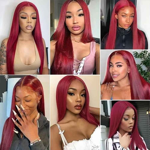 Condescension Human Hair Bundles Burgundy 99J Straight 24 26 28 Inch Bundles Human Hair 100% Unprocessed Burgundy Soft Sewn In Hair with Double Weft for Black Women