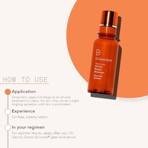 Dr Dennis Gross Vitamin C Lactic Oil-Free Radiant Moisturizer: For Dullness, Uneven Tone & Texture, Fine Lines and Occasional Dryness, 1.7 oz