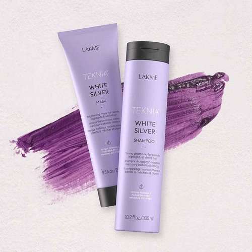 LAKMÉ Teknia White Silver Hair Mask, Brightening Hair Mask for Blondes & Bleached Hair, 8.5 Fl Oz