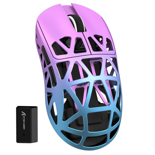 ZIYOU LANG x Attack Shark R2 Wireless Gaming Mouse, Superlight Magnesium Alloy, PAW3950 42000 DPI Optical Sensor, 8000Hz Polling Rate, 2.4G/BT/Wired Programmable Mice for Win Mac Gamer (Purple Blue)